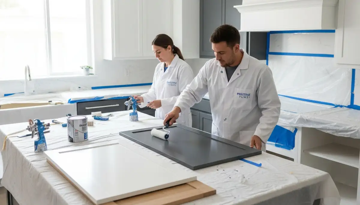Professional kitchen cabinet painting in Charlotte, NC by expert local painters