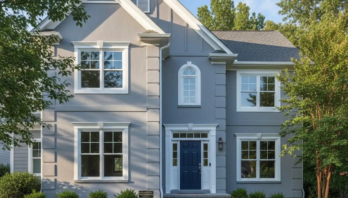 Freshly painted Charlotte NC home exterior with smooth, durable finish by professional house painters