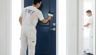 Professional door painting service in Charlotte, NC enhancing home exteriors with durable finishes