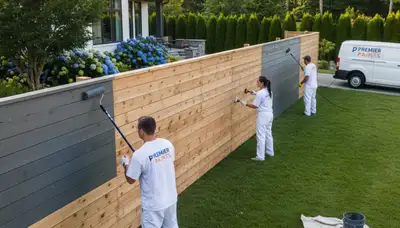 Professional fence painting in Charlotte NC with weather-resistant exterior coatings