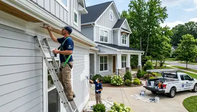 Professional exterior house painting service in Charlotte, NC by local residential painters