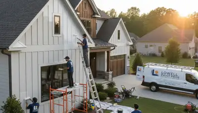 Exterior house painting service in Charlotte, NC for a home exterior repaint project