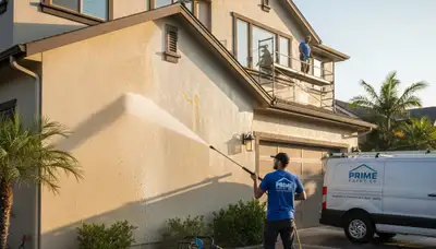 Professional pressure washing a Charlotte NC home exterior for clean siding and curb appeal
