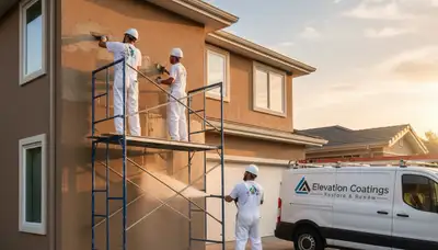 Professional stucco repair on Charlotte NC home exterior by expert painters restoring curb appeal