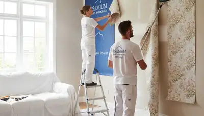 Professional wallpaper removal in Charlotte NC preparing walls for fresh interior paint