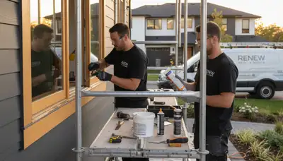Wood rot repair on Charlotte NC home exterior by expert painting and restoration team